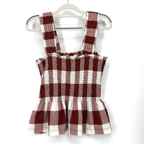 Ann Taylor Loft Womens Large Rust Stretchy Sleeveless Tank Top Waffle Weave - Picture 1 of 9
